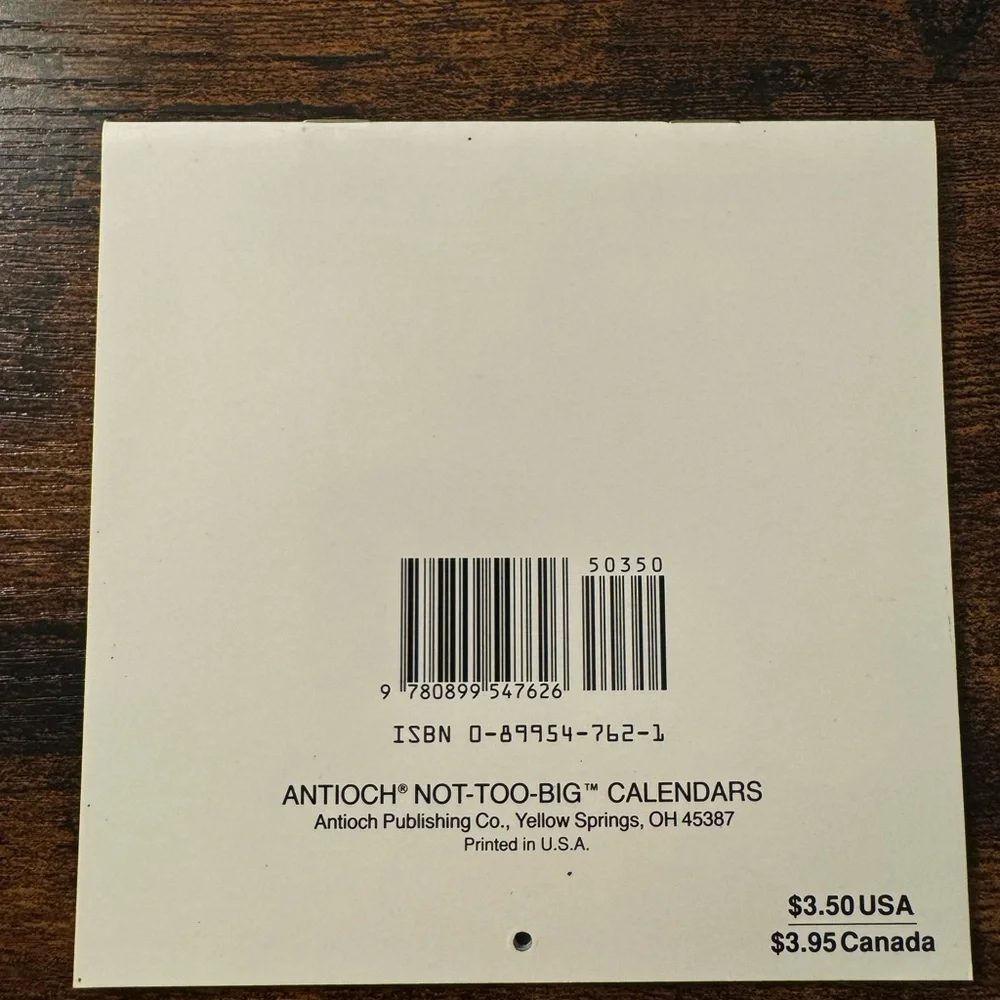 Vintage The California Raisins 1989 Mini Calendar